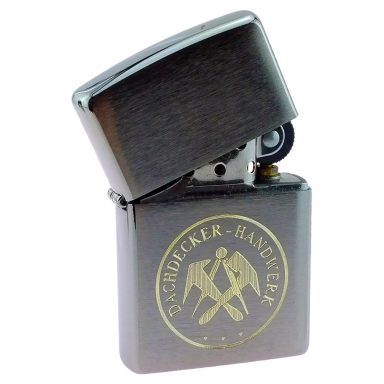 Zippo chrom-gebürstet mit Dachdecker-Gravur