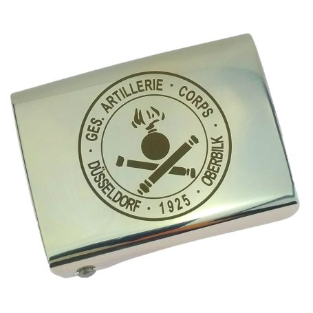 Koppelschloss silbern-poliert - Beispielgravur #1