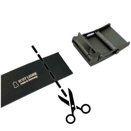 Rückseite Gürtelschließe mit Klemmrolle - Gürtel selbst kürzbar