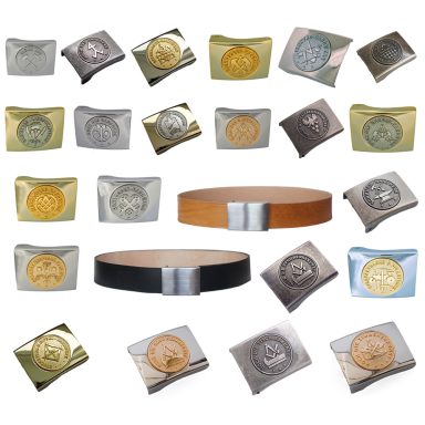 Koppelschlösser und Koppelgürtel mit Handwerks- und Zunftmotiven