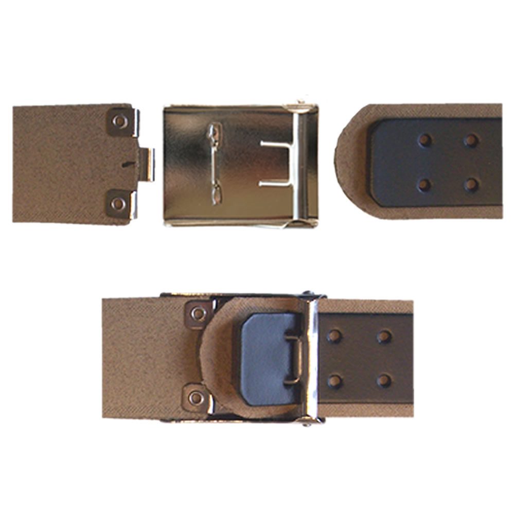 Beispiel Rückseite Koppelschloss mit montiertem Koppelgürtel Beispiel Rückseite Koppelschloss mit montiertem Koppelgürtel